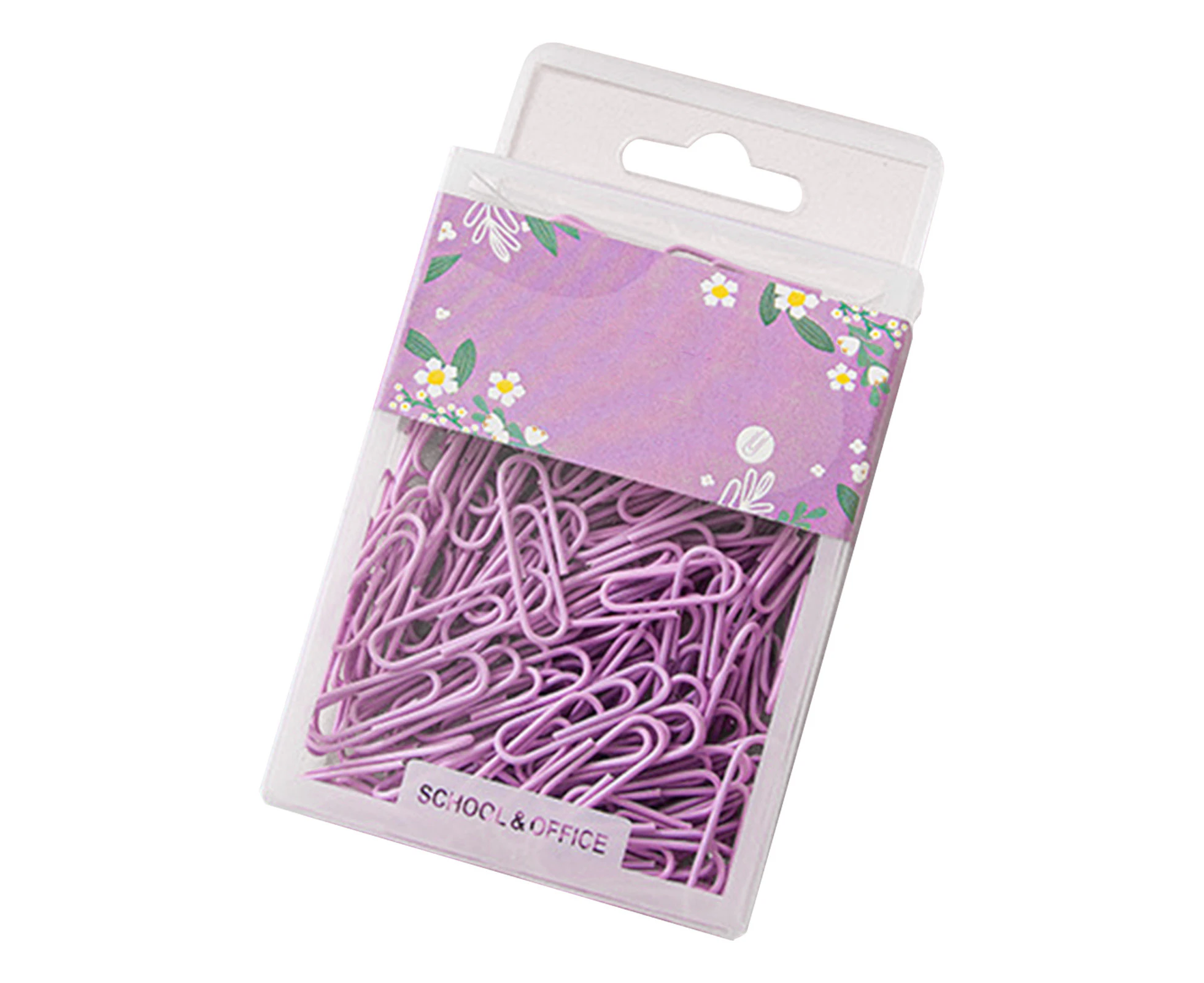 UFPFA 70pcs Paper Clips Vibrant Color Cute Small Paper Clips Durable Rustproof Iron Paper Clips for School Office Violet