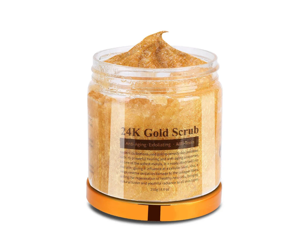 24K Gold Body Scrub Moisturizing Exfoliating Firming Skin Face And Body Scrub For Women Men