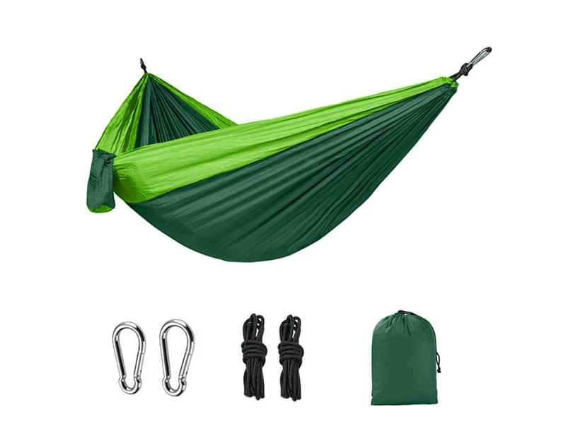 Camping Hammock Single & Double Portable Hammock Ultralight Nylon Parachute Hammocks for Backpacking Travel Beach Camping Hiking Backyard,Green