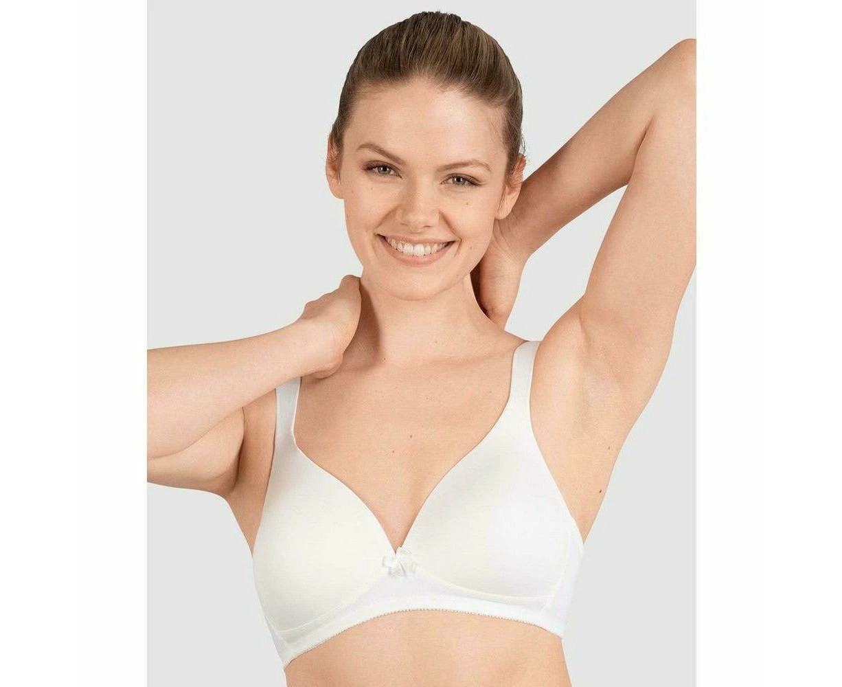 Naturana Padded Wirefree T-Shirt Bra with Wide Straps in White