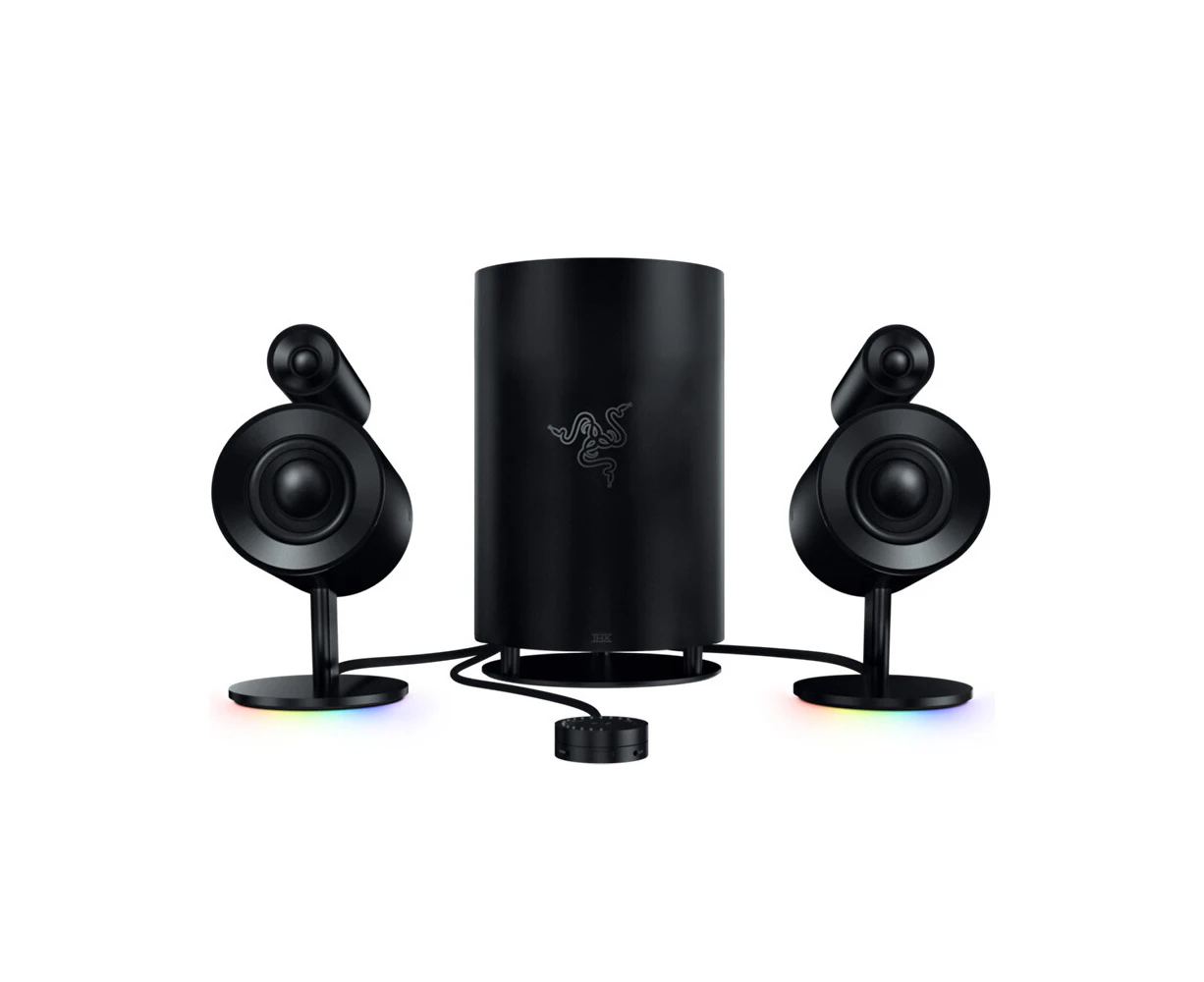 Razer Nommo Pro 2.1 Gaming Speaker THX Certified Premium Audio   Dolby Virtual Surround Sound 7inch Subwoofer Chroma Light Effect