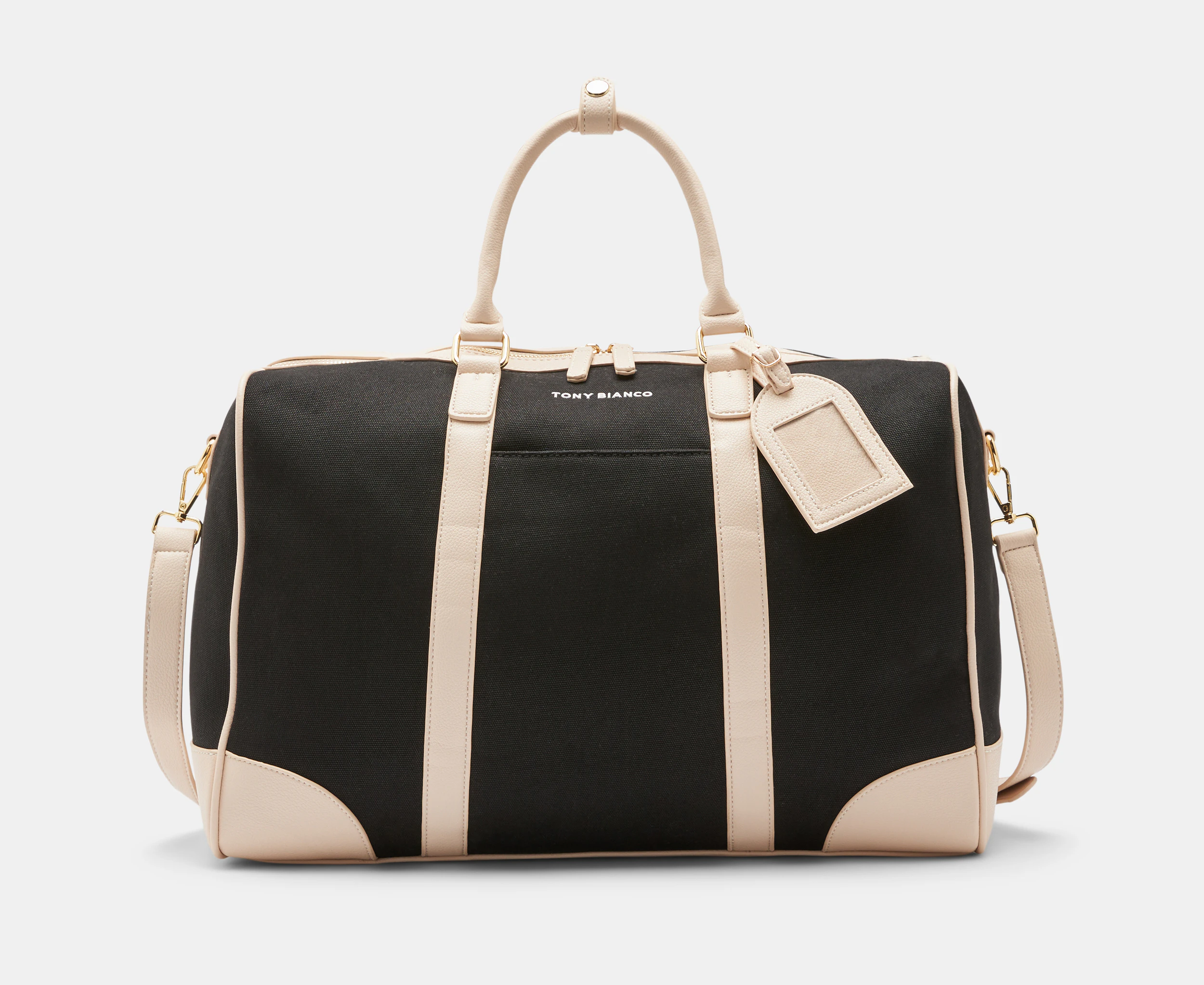 Tony Bianco Theodore Duffle Bag - Black/Beige