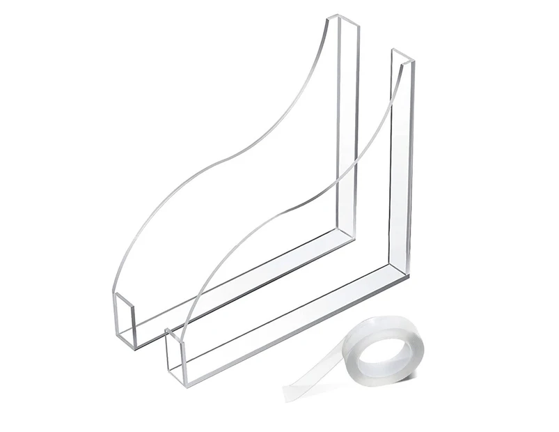 2Pcs Bathtub Splash Guard with Adhesive - Style 1