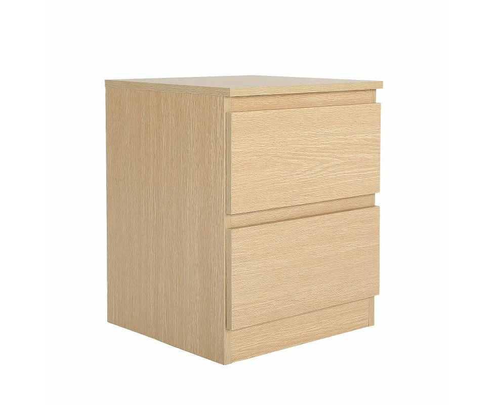 La Bella Bedside Table Side Storage Cabinet Nightstand Bedroom 2 Drawer JOSS - Oak