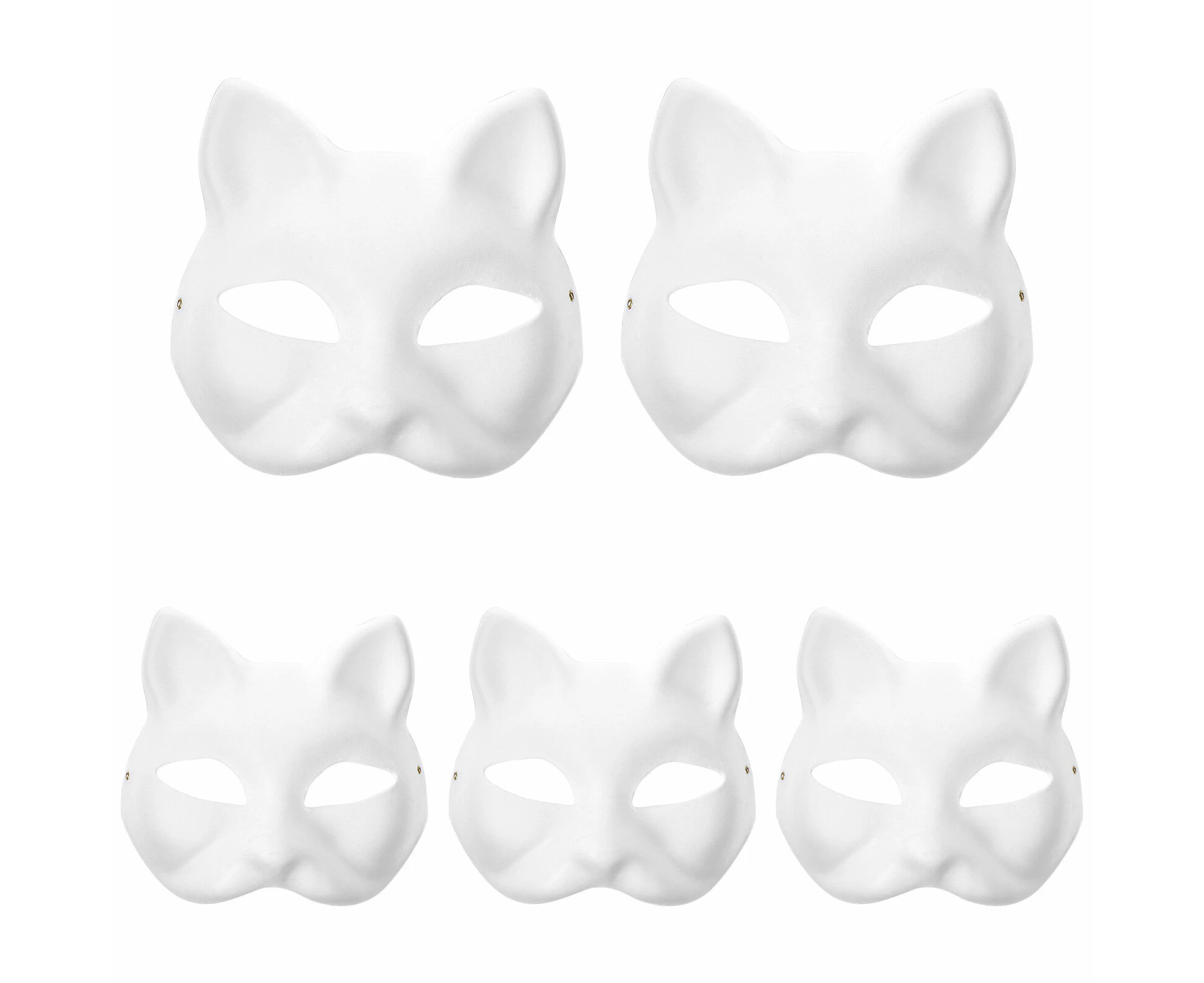 Unpainted Masquerade Mask Blank Paper Mask Halloween Cat Mask Party Cosplay Accessories