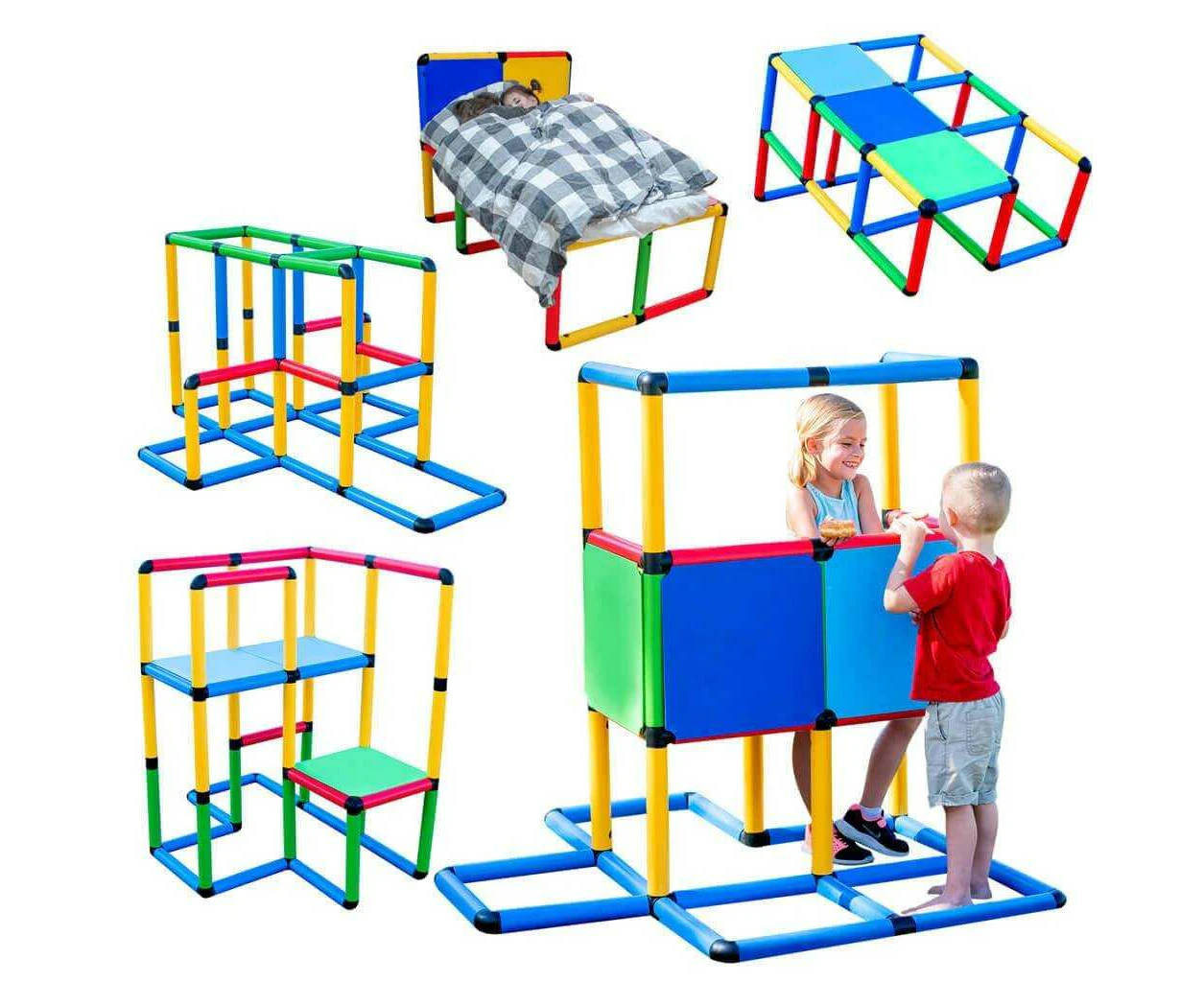 Funphix Standard Construction Set (199 pcs) - Create Play Equipment Structures for Indoors & Outdoors - Fun & Educational Learning Toy