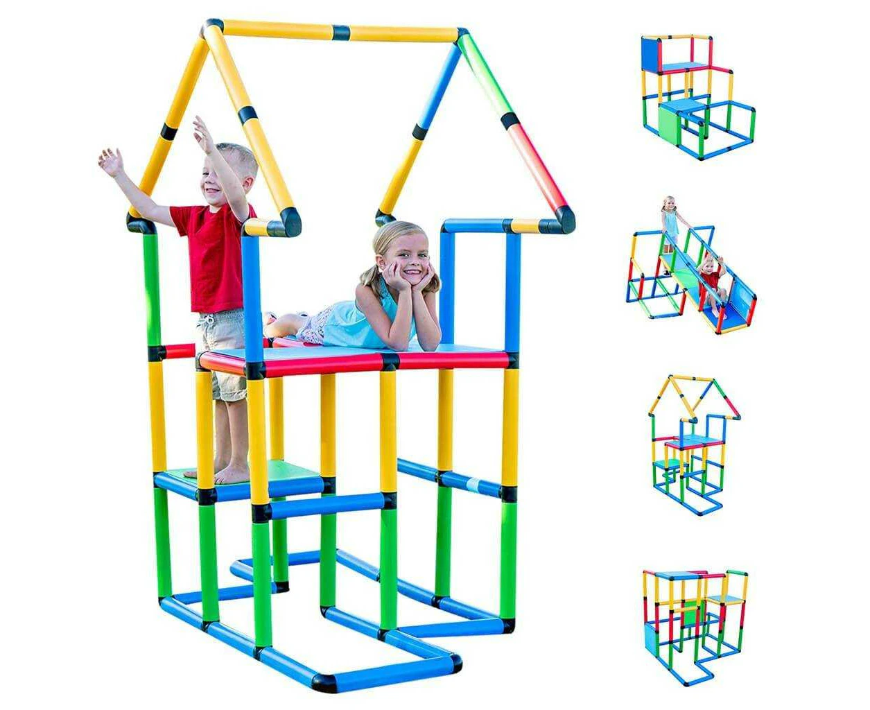 Funphix Deluxe Construction  Set (299 pcs) - Create Play Equipment Structures for Indoors & Outdoors - Fun & Educational Learning Toy