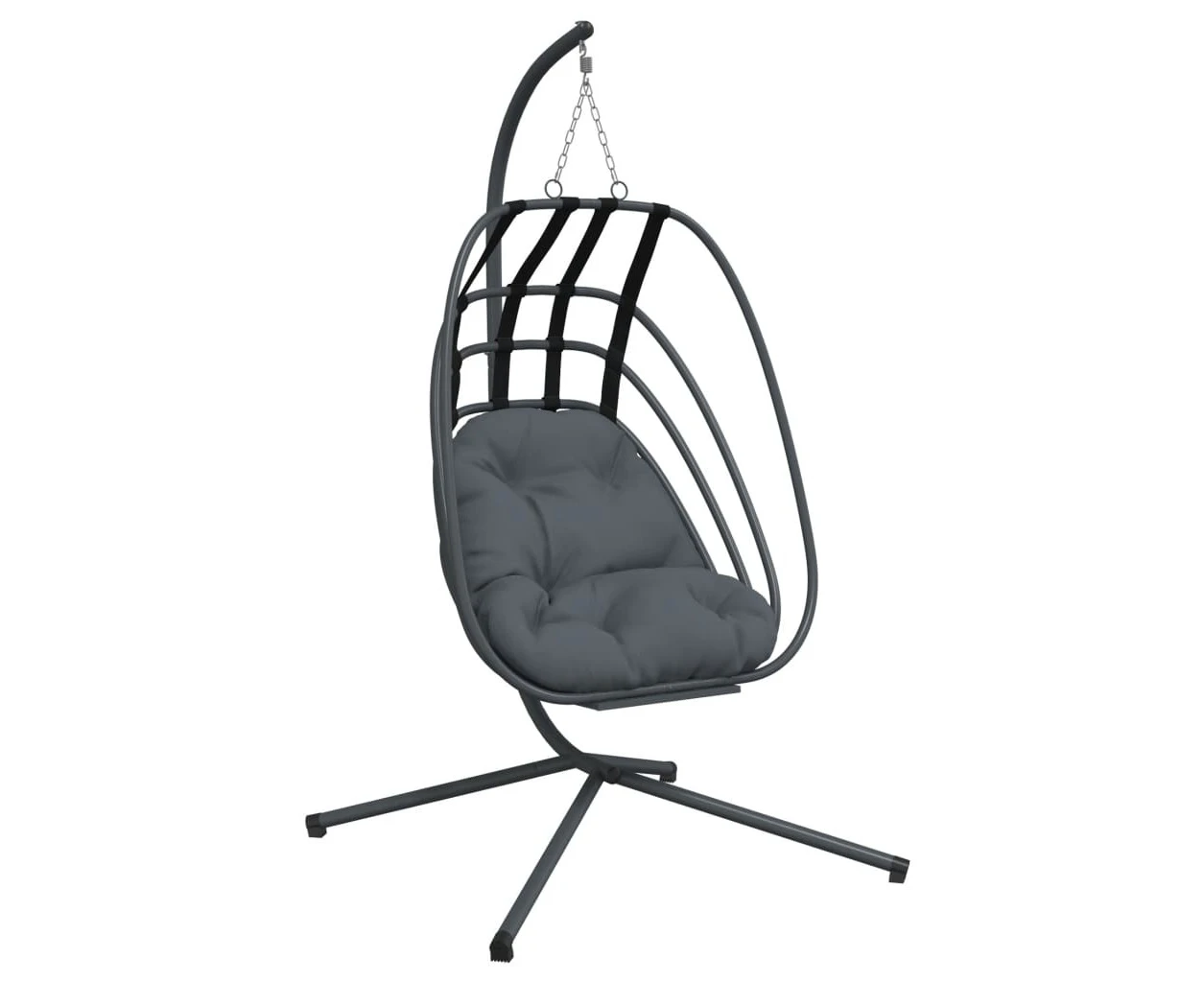 vidaXL Hanging Egg Chair with Stand Anthracite Steel