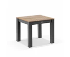 Balmoral 4 Seater Square Teak Top Aluminium Dining Table with Capri Chair - Outdoor Dining Settings - Charcoal