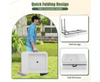 Costway Foldable Ice Table Chilling Table Portable Patio Ice Cooler Table w/Table Skirt & Drain Hose White