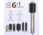 Hair Dryer Brush,6 In 1 Hair Styler Negative Ionic Blow Dryer 1000W Hot Air Brush,Rotating Thermal Brush,Auto Wrap Curler Iron