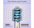 Hair Dryer Brush,6 In 1 Hair Styler Negative Ionic Blow Dryer 1000W Hot Air Brush,Rotating Thermal Brush,Auto Wrap Curler Iron