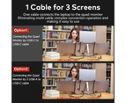 Trion 14 Fhd Portable Monitor Quad Screen With One Cable Triple Display Screen Extender For Laptops (win10+, mac m1/m2/m3)