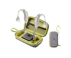 Hearing Aids for Seniors Rechargeable Invisible Hearing Aid with Charging Bag Ear Sound Amplifier(Silver)