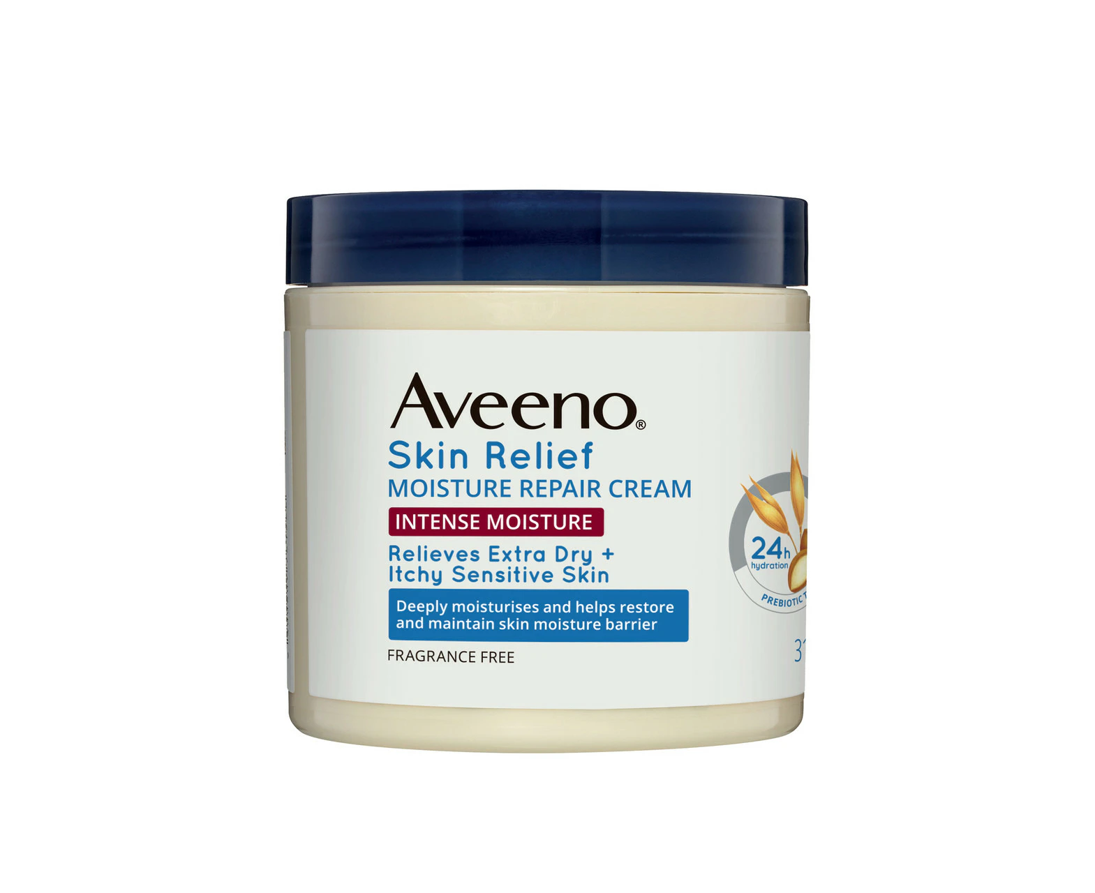 Aveeno Skin Relief Intense Moisture Repair Fragrance Free Body Cream 24-Hour Hydration Restore Very Dry Sensitive Skin 311g