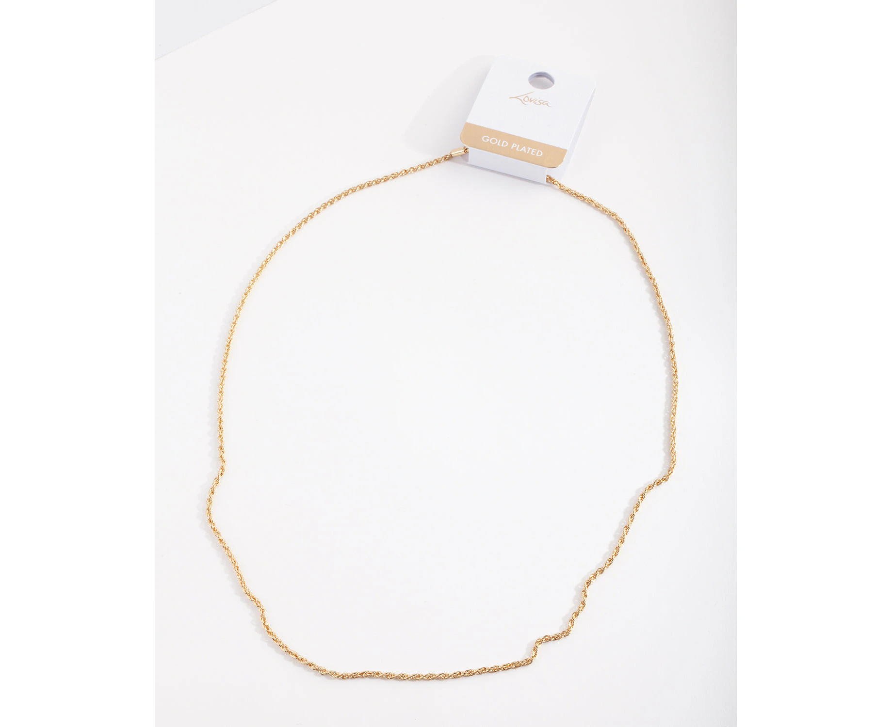 Gold Plated 60cm Rope Chain Necklace