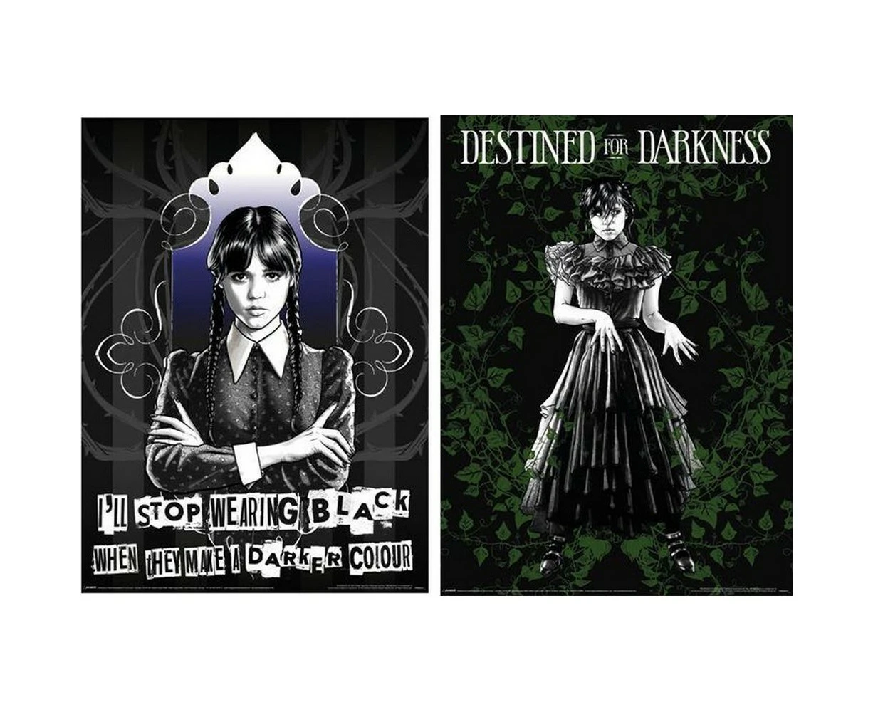 Wednesday Goth Poster (Pack of 2) (Black/Blue) - PM10682