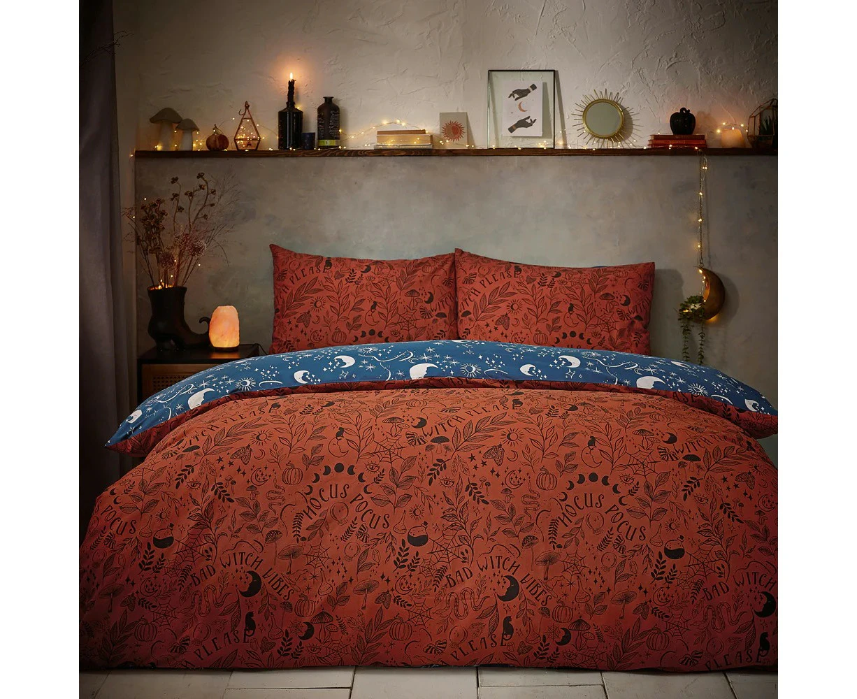 Furn Witchy Vibes Reversible Duvet Cover Set (Rust) - RV3501