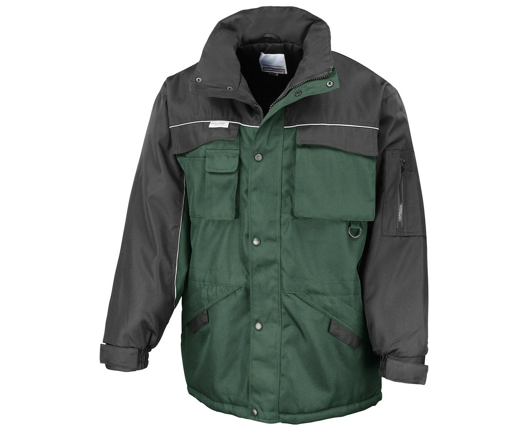 WORK-GUARD By Result Mens Heavy Duty Water Repellent Work Jacket (Bottle Green/Black) - RW10278