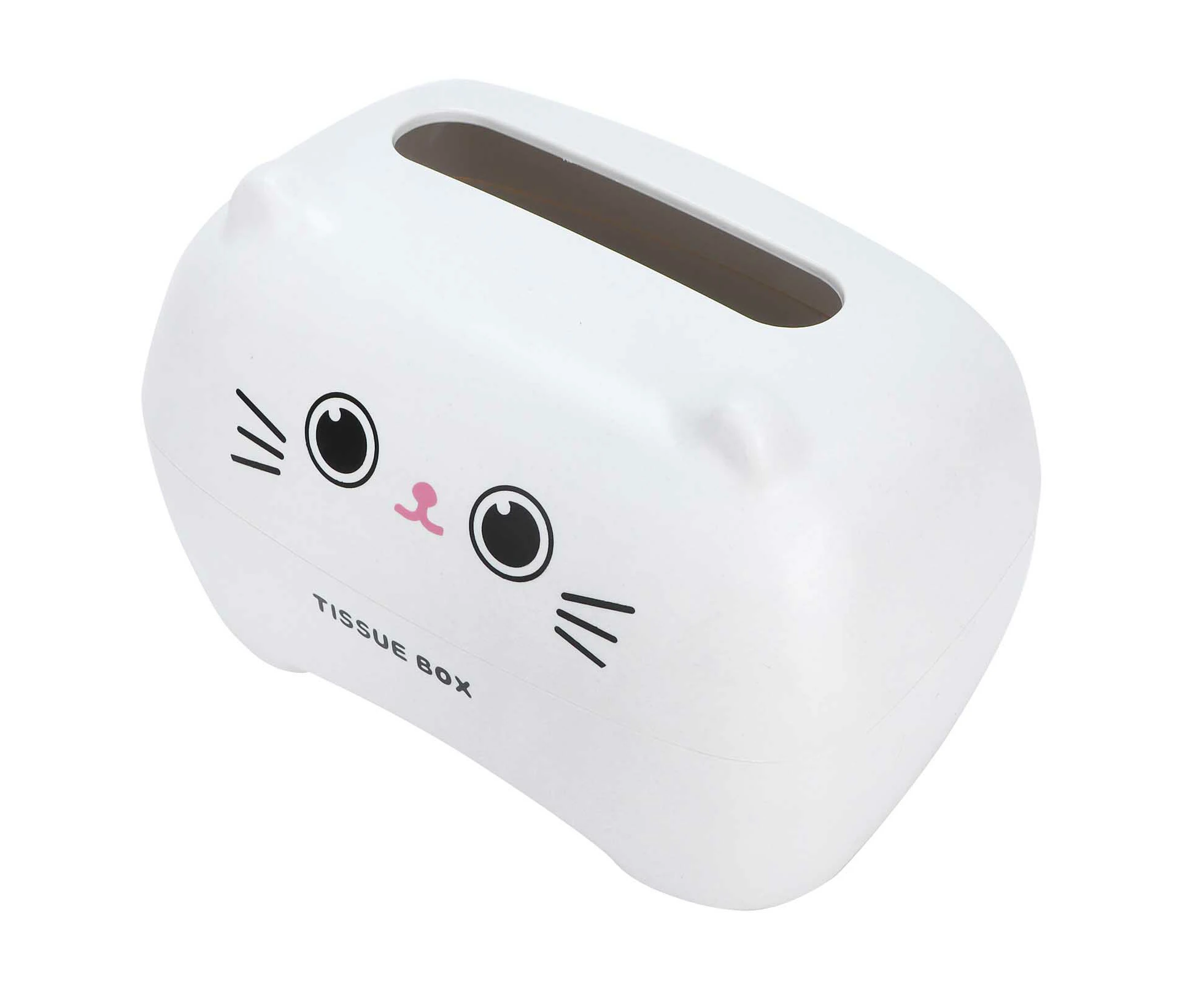 Tissue Box Cute Cartoon Multifunction Napkin Pumping Box Toilet Paper Holder Storage(White Cat )