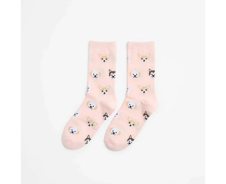 Dog Print Crew Length Socks - AC-Lab