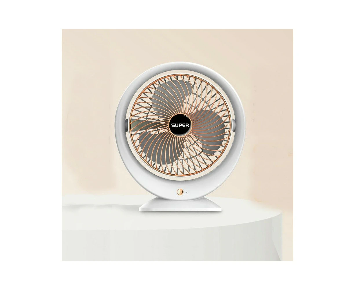 USB Desk Fan 3 Speeds Powerful Portable Fan, Quiet Cooling Mini Fan for Desktop Home Office Travel -golden