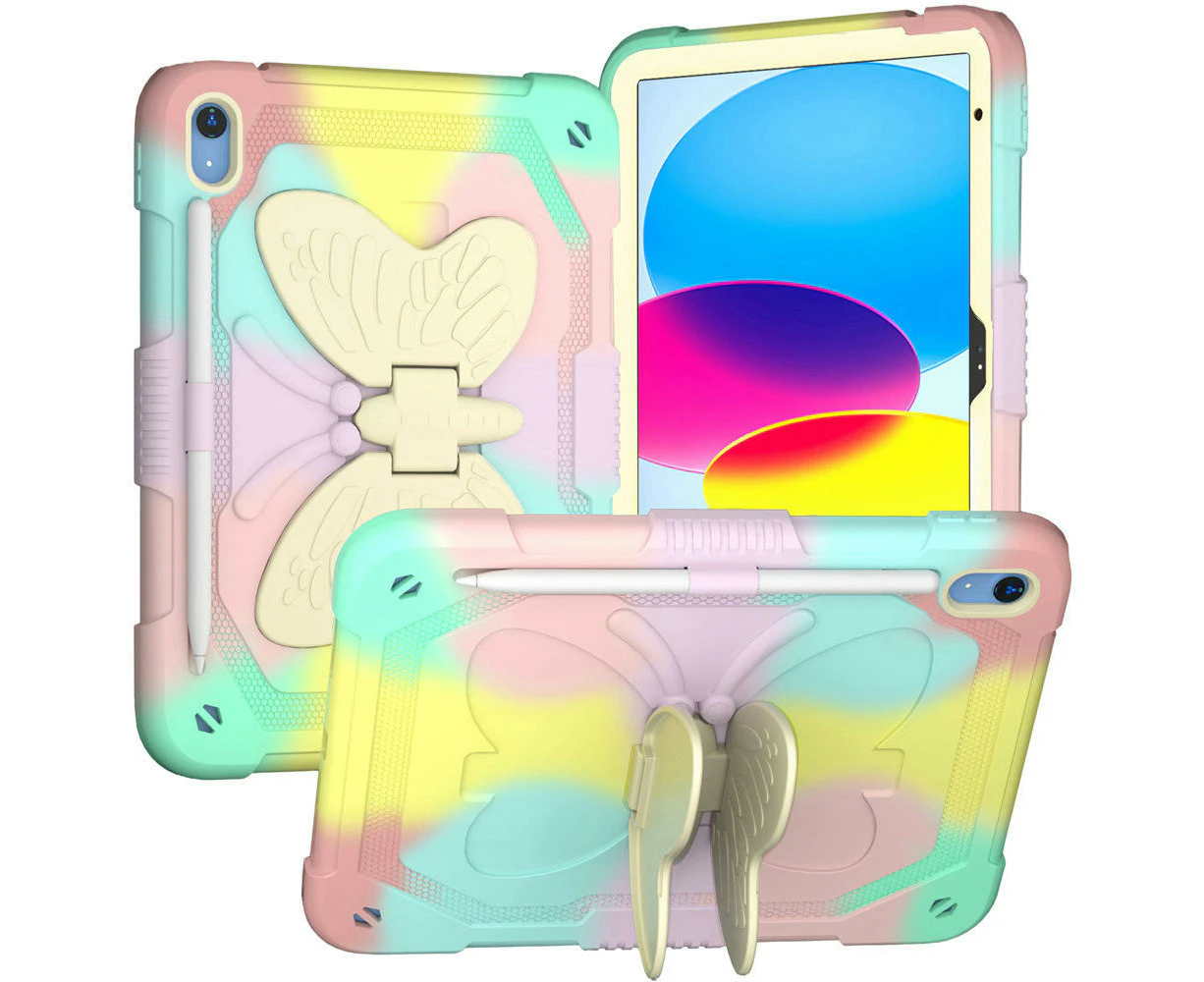 Butterfly Stand Case Cover Compatible with iPad Protective Tablet Cover-rose gold