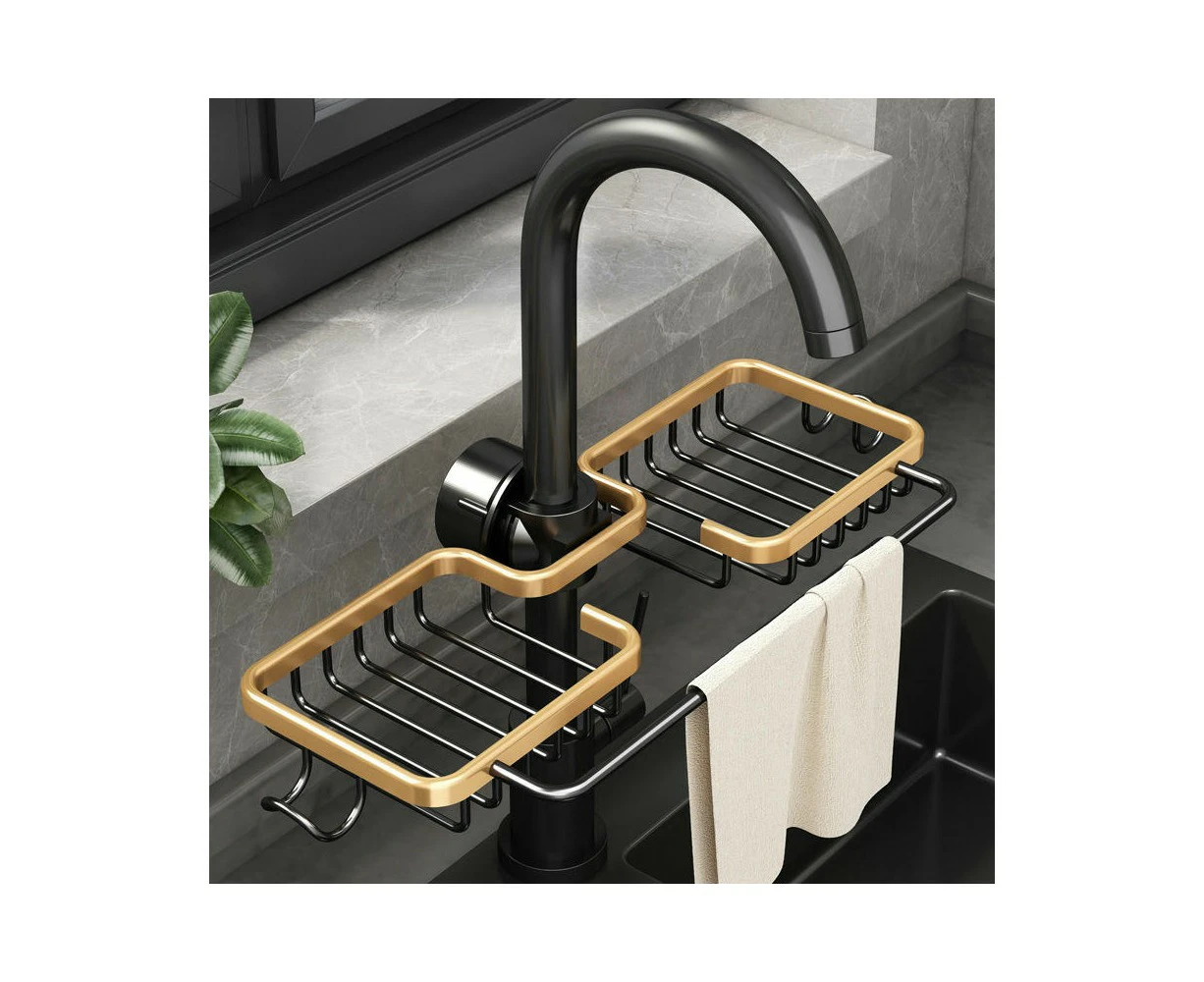 Faucet Sponge Holder Kitchen Sink Caddy Over Faucet Hanging Drain Rack - for Sink Dishcloth Organizer-Picture 10