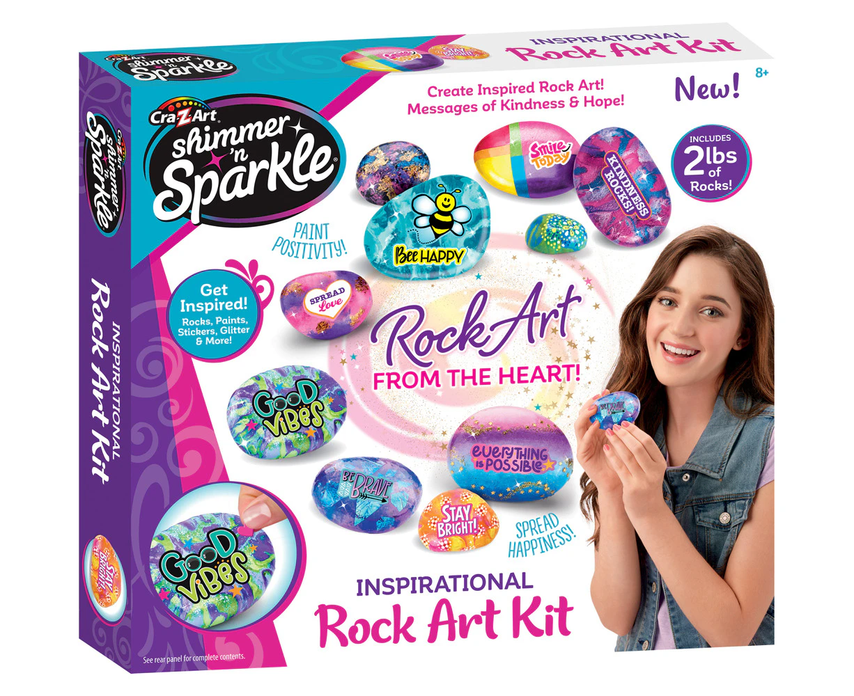 Shimmer 'n Sparkle Kids/Children Inspirational Rock Art DIY Craft Kit Set 8y+