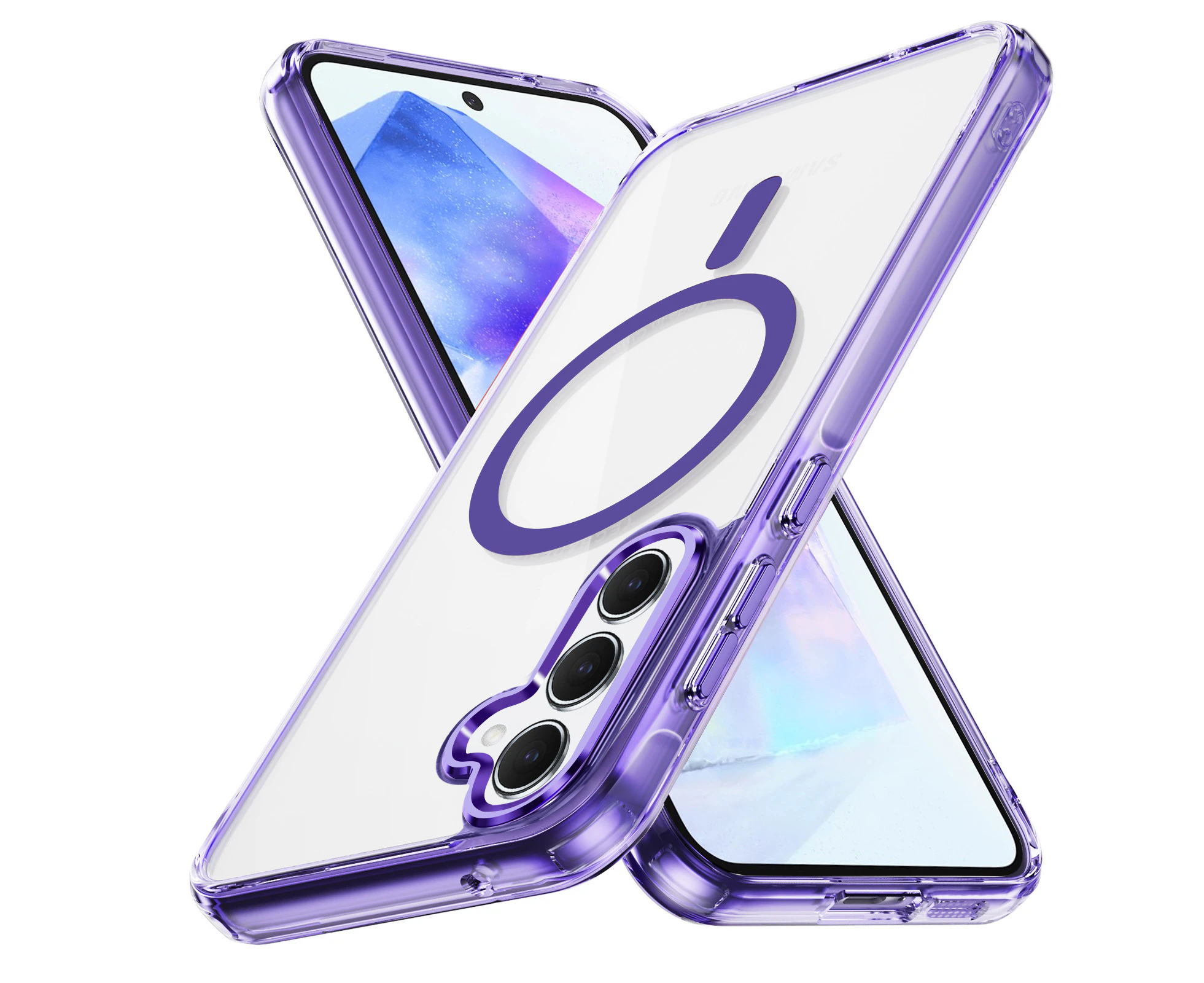 Magnetic Shockproof For Samsung Galaxy A55 Case,Compatible With MagSafe,Protective Slim Case-Purple