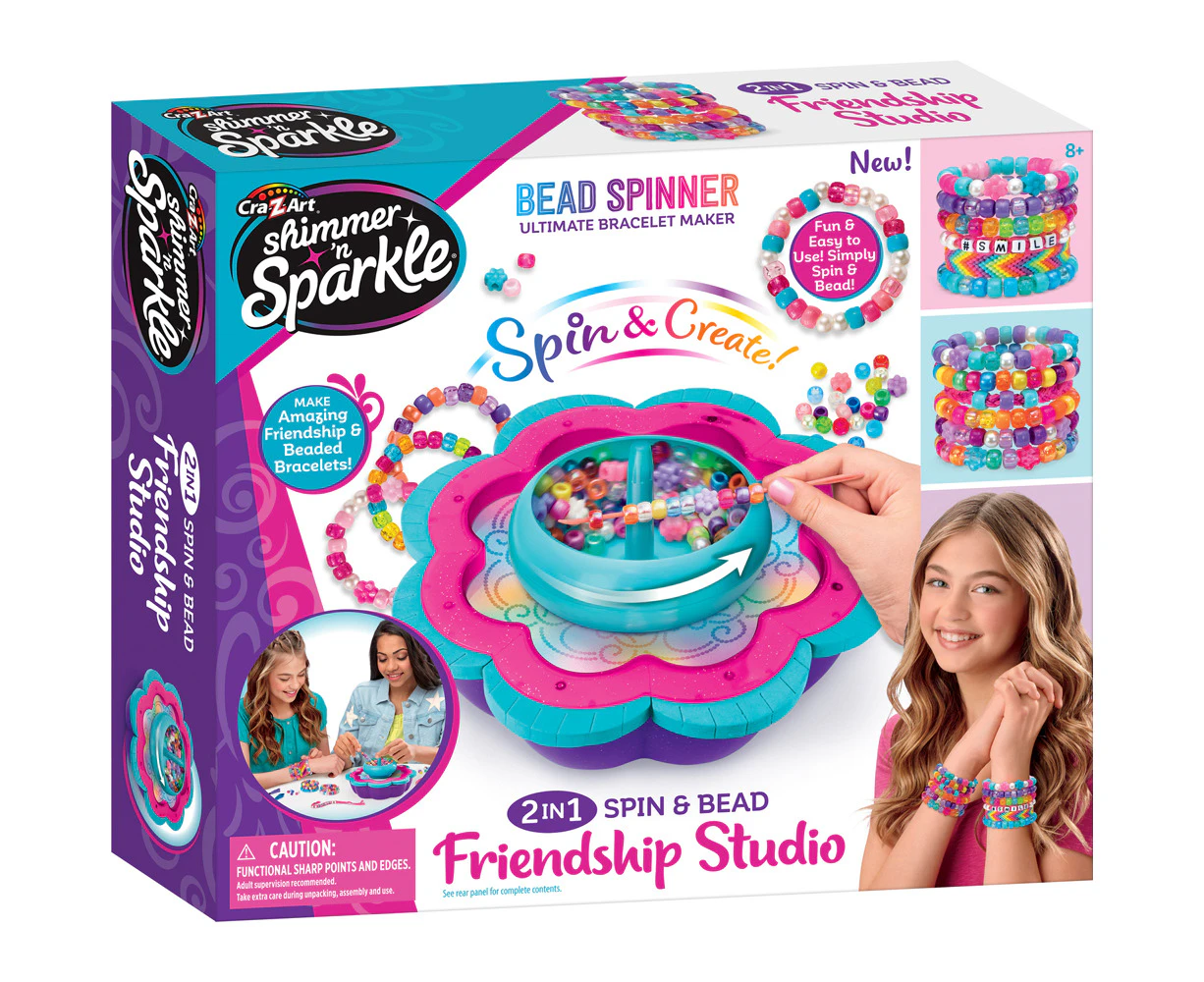 Shimmer 'n Sparkle Kids 2in1 Spin & Bead Friendship Studio Braclelet Maker 8y+