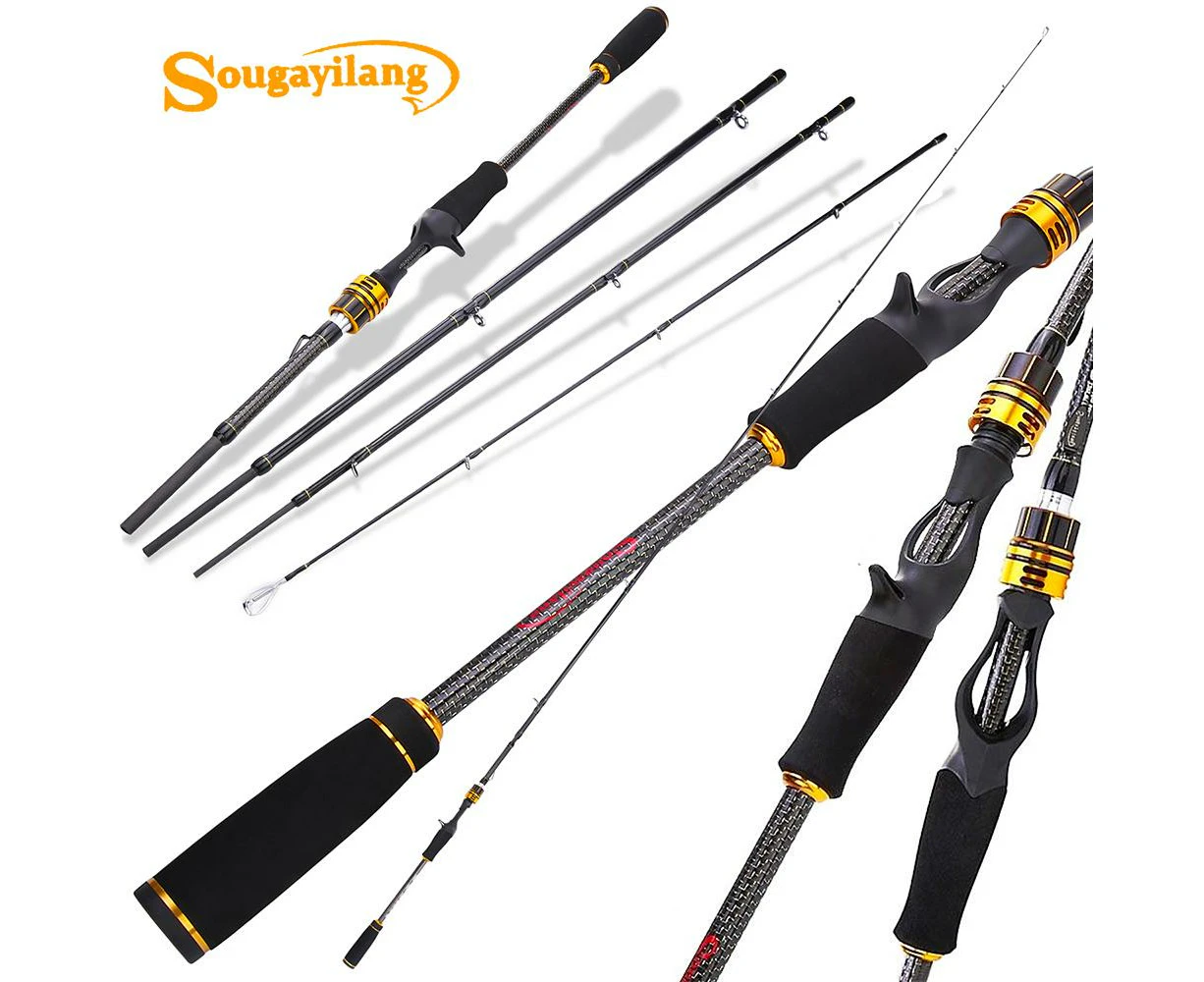 Casting Rods Fishing Rod 4 Sections Carbon Fiber Casting Fishing Rod Pole for Bass Saltwater Fishing