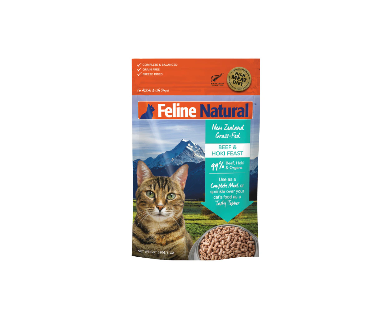 K9 Feline Natural Freeze Dried Beef & Hoki Feast Freeze-Dried Cat Food 320g