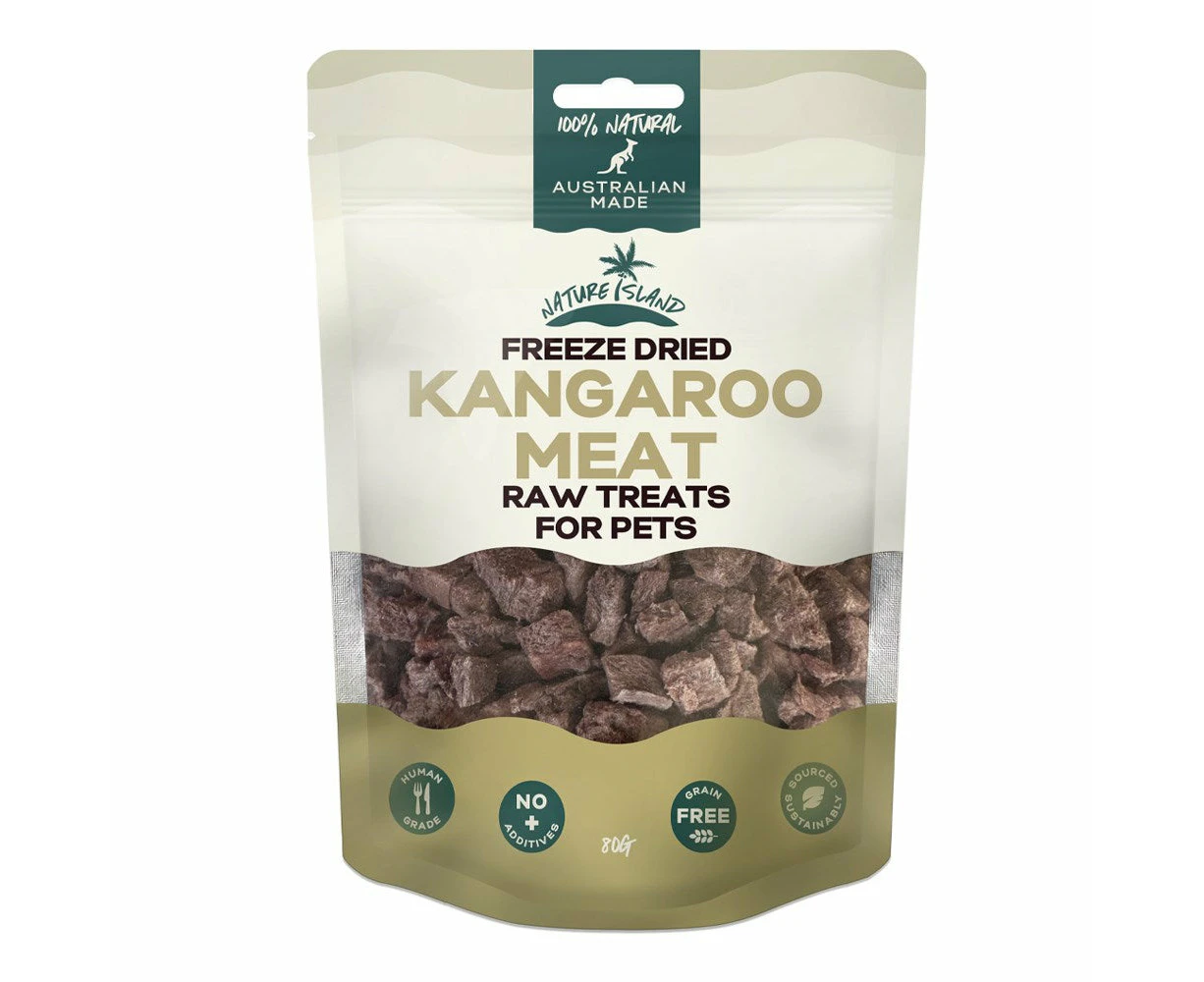 Freeze Dried Kangaroo Meat Raw treats 80g for Pets