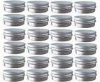 24 Pack (1 Oz/30ml) Screw Top Round Aluminum Tin Cans with Screw Cap for Lip Balm, Cosmetic, Candles, Salve, Make Up