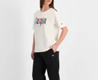 Champion Women's Graphic Oversized Tee / T-Shirt / Tshirt - Print/Cream