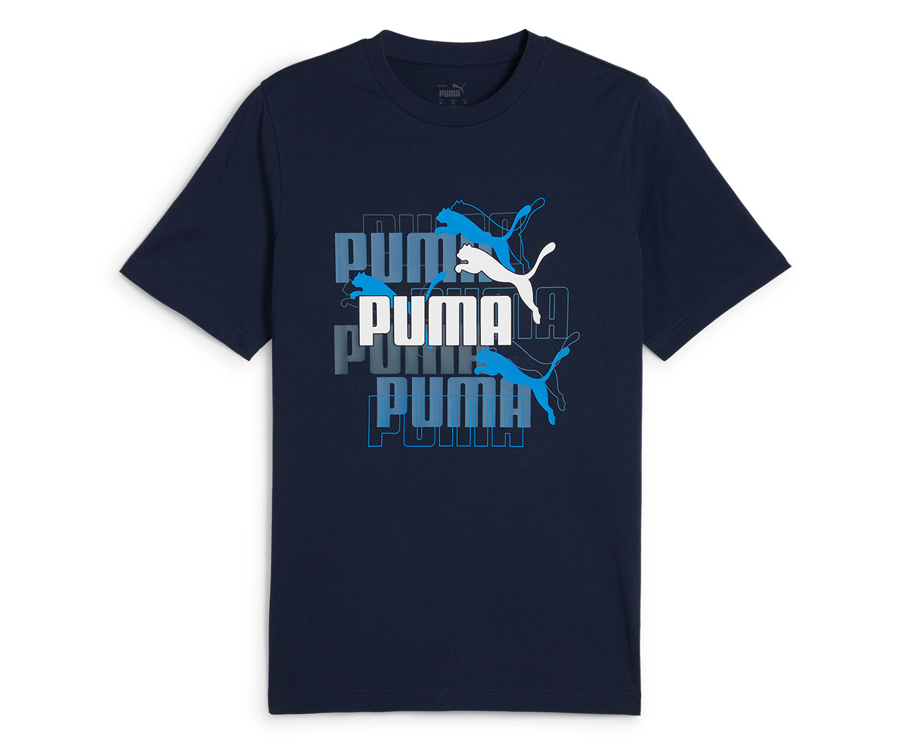 Puma Men s Graphics Multiple Logo Tee T Shirt Tshirt Club Navy