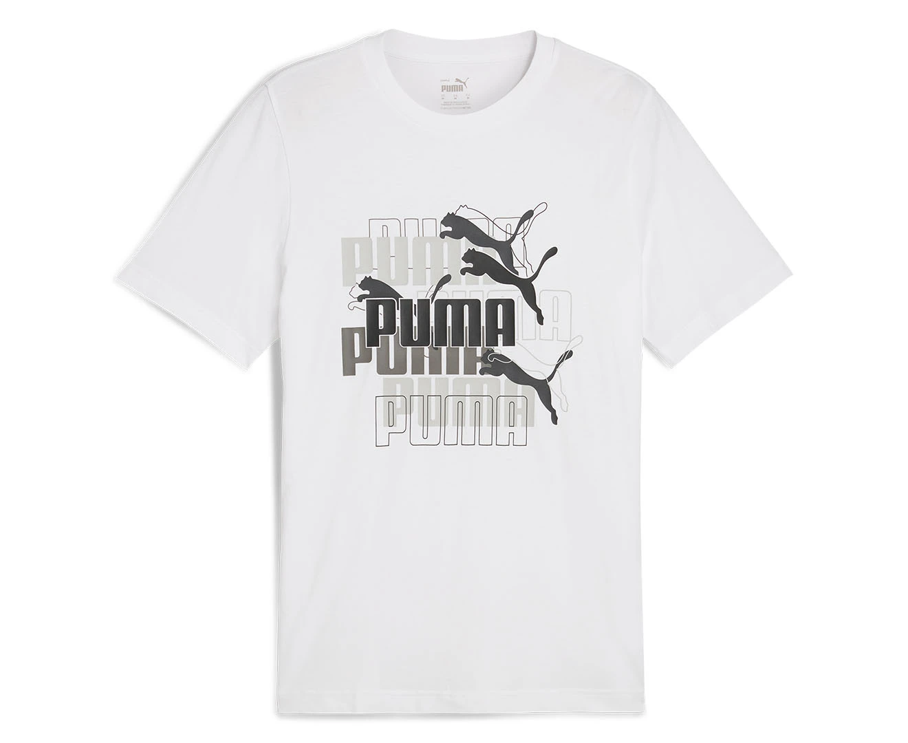 Puma Men's Graphics Multiple Logo Tee / T-Shirt / Tshirt - White