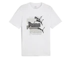 Puma Men's Graphics Multiple Logo Tee / T-Shirt / Tshirt - White