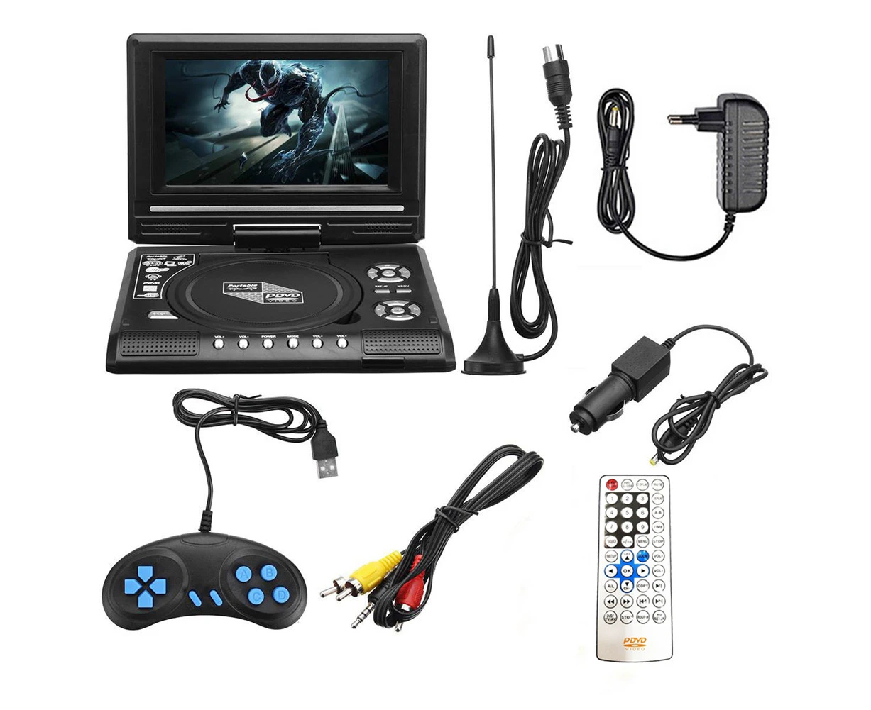 Portable 7.8 Inch TV Home Car DVD Player HD VCD CD MP3 HD EVD Player with TV/FM/USB/Game Function-EU