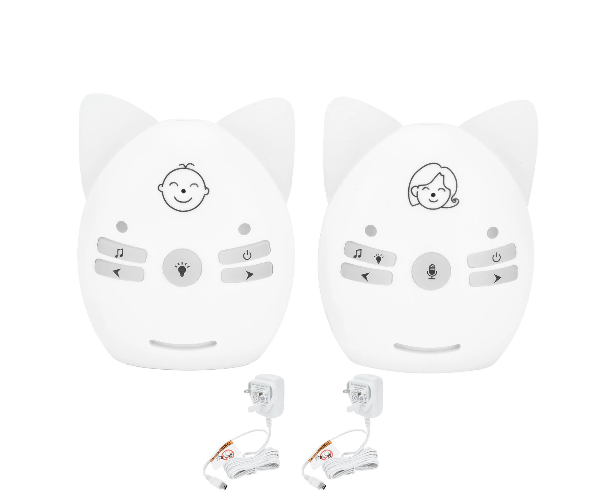 V30 Digital Audio Baby Monitor Portable Alarm Sensitive Wireless Two Way Baby Cry Detectorwhite Uk Plug 100?240V