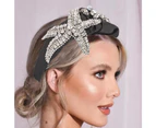 Women Headband Jeweled Embellished Top Hairband Fashion Elegant Ladies Hair Band,Black