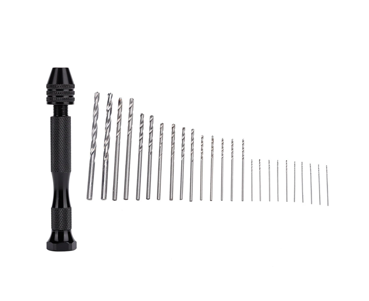 0.3-3.4Mm Black Manual Drilling With 25Pcs Twist Drill Carving Drilling Tool (A3C04+Cc18)