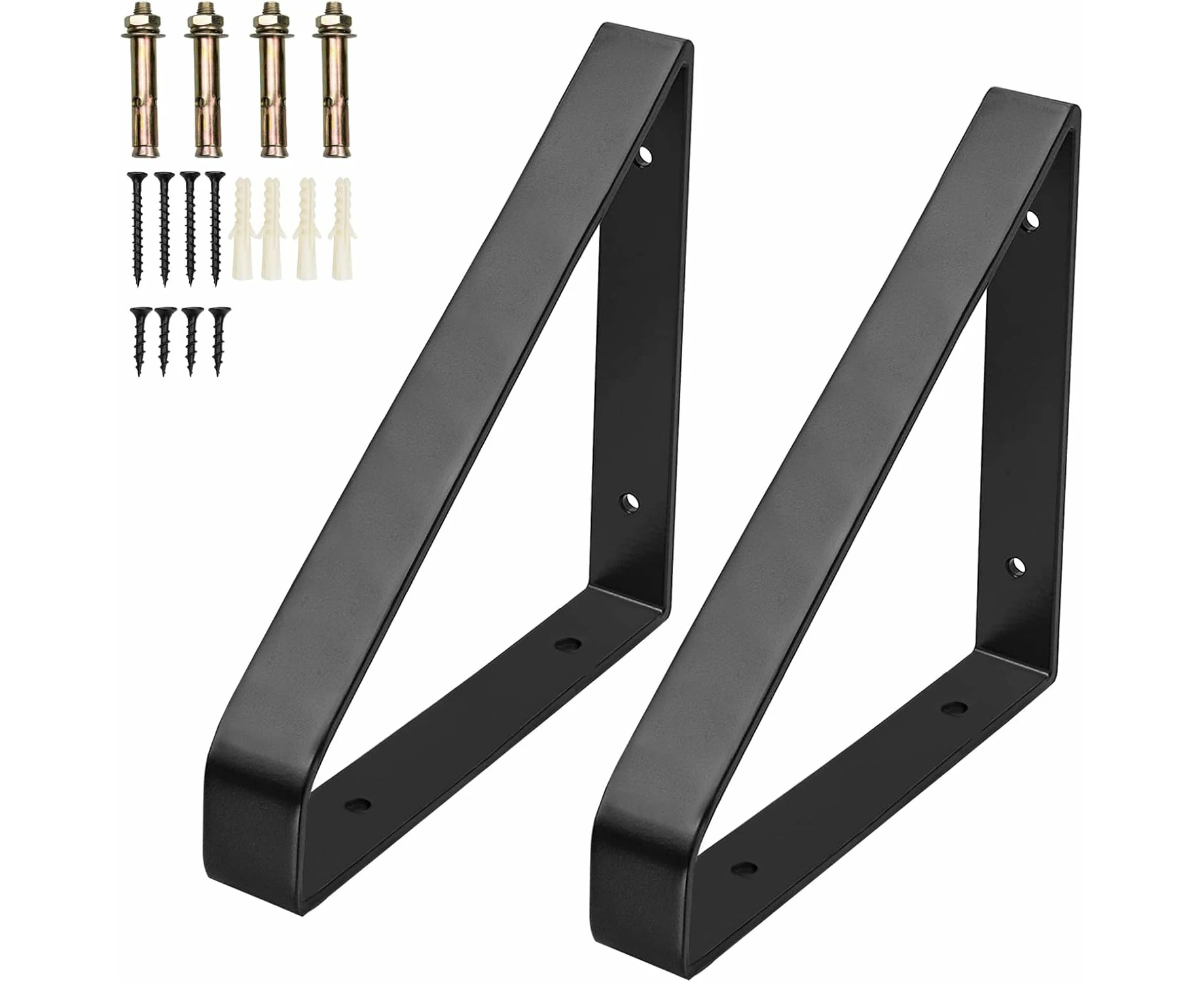 2Pcs Heavy Duty Metal Triangle Bracket, Wall Bracket Triangle Wall Shelf Brackets, Metal Right Angle Brackets For Hanging Furniture Industrial Connector Wi