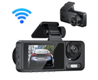 3 Cameras Dash Cam Multi-Language Clear Car Rearview Mirror Car Video Recording Camcorder Wide Angle Car Camera Recorder Auto Safety Driving Recorder