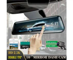 Asawin - rearview mirror instrument panel camera, 10 inch 2K, WiFi,64G storage card DVR, front and rear, full screen, 24-hour parking mode, touch scre