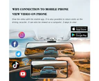 Asawin - rearview mirror instrument panel camera, 10 inch 2K, WiFi,64G storage card DVR, front and rear, full screen, 24-hour parking mode, touch scre