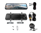 1080P DVR Dash Camera Front & Rear Dual Camera Driving Recorder with 10 Inch Touchscreen 170° Wide Angle Support Clear Night-Vision Parking Monitor Mo