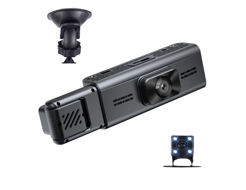 3 Cameras Dash Cam Parking Monitoring Clear Car Rearview Mirror Car Video Recording Camcorder Wide Angle Car Camera Recorder WIFI Interconnection Auto