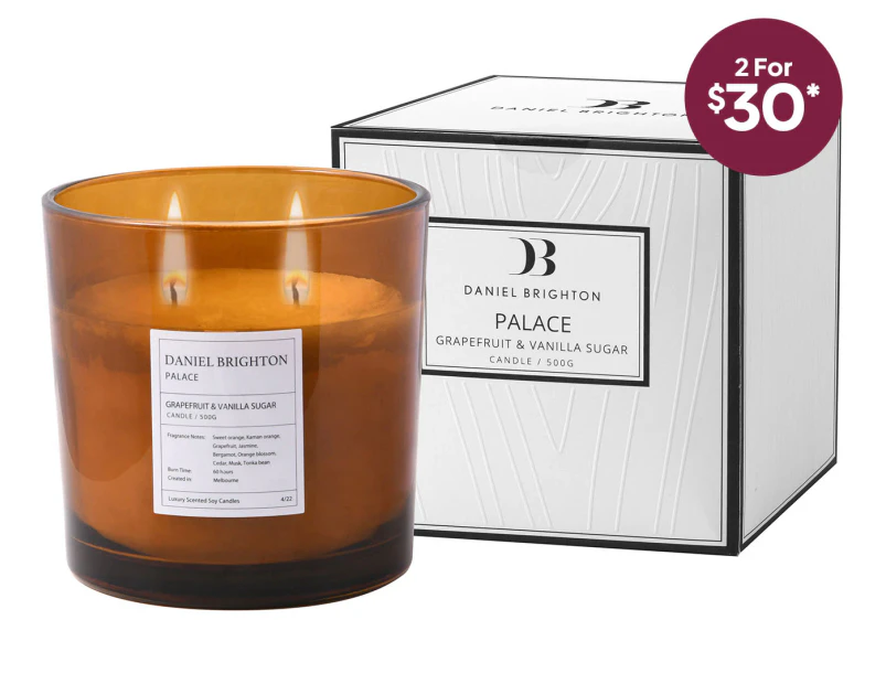 Daniel Brighton 500g Grapefruit & Vanilla Sugar Palace Scented Candle